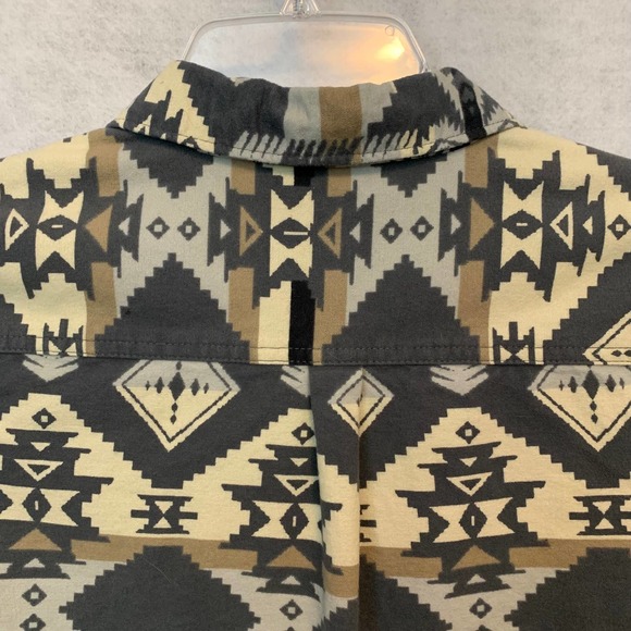 WOOLRICH Aztec Print Button Down Flannel Shirt Women's Size Medium - Picture 5 of 8